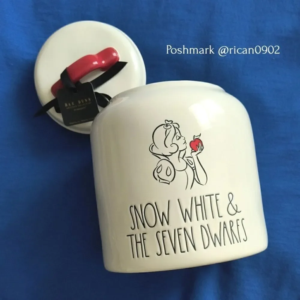 Rae Dunn Disney Snow White and The Seven Drawfs Ceramic Cookie Jar